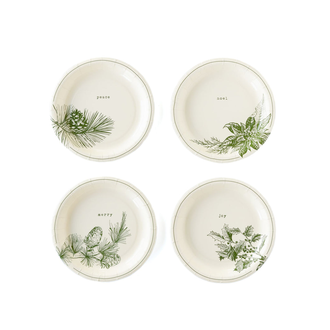 GREEN VIGNETTE CHRISTMAS PLATE