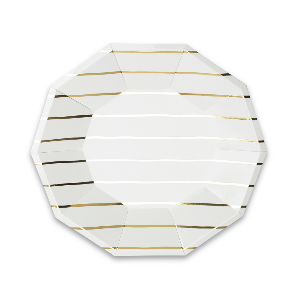 GOLD FRENCHIE STRIPE SMALL PLATES