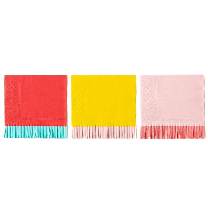 FRINGED COCKTAIL NAPKINS