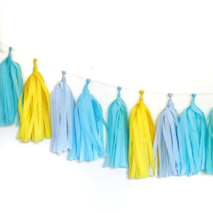 TISSUE TASSELS GARLAND - POOLSIDE