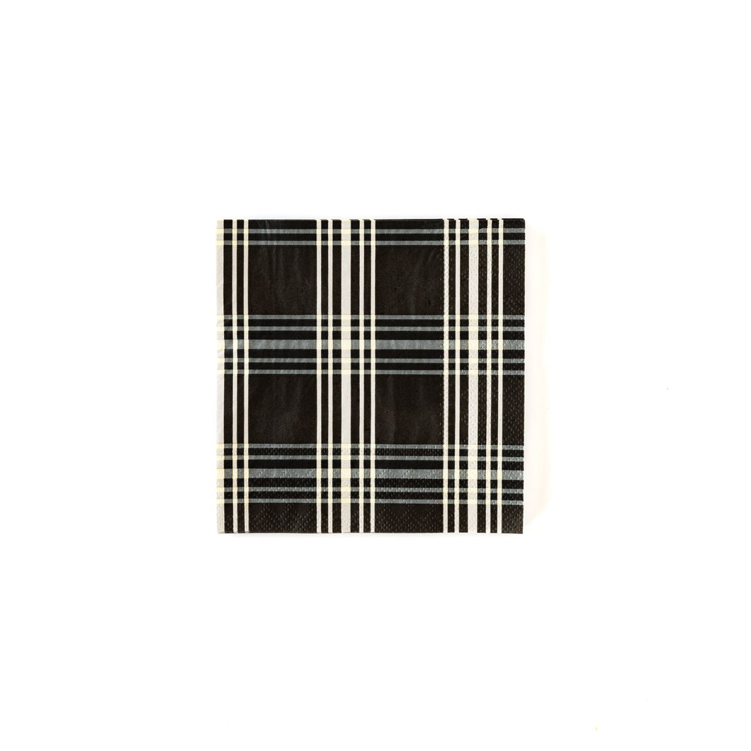 GINGHAM BLACK AND WHITE COCKTAIL NAPKINS