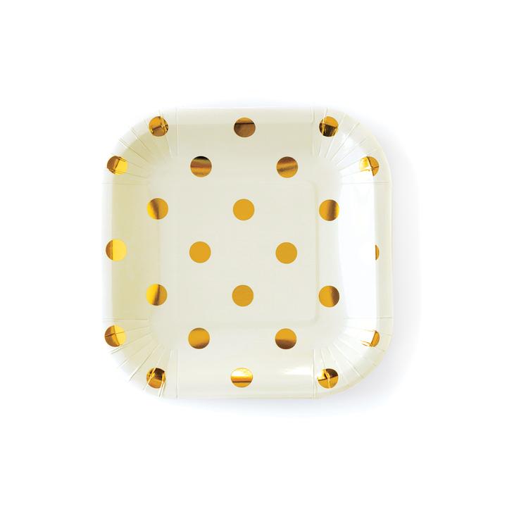 CREAM POLKA DOTS PLATES