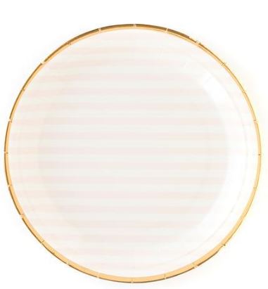 PINK STRIPE LARGE PLATES