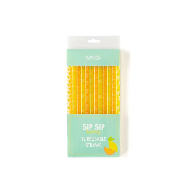 LEMON/ORANGE REUSABLE STRAWS