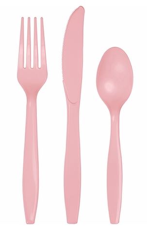 PINK PLASTIC CUTLERY