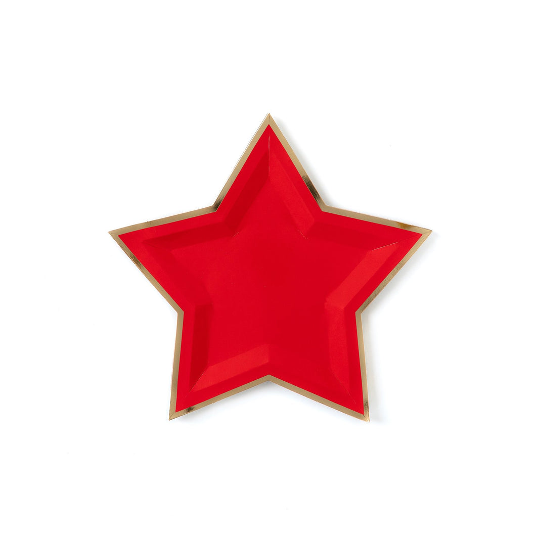 RED STAR SHAPED PLATES