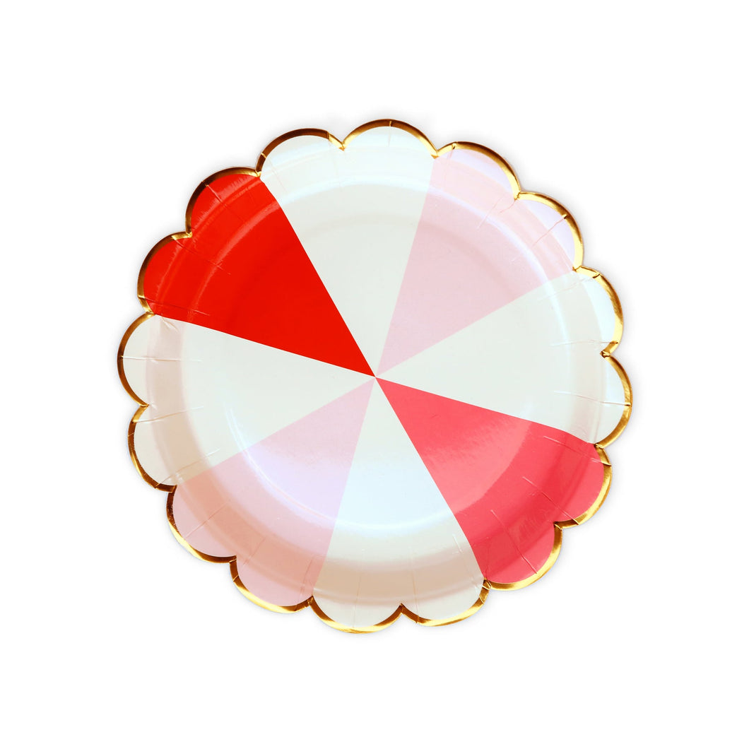 PINK AND RED ROUND PLATES